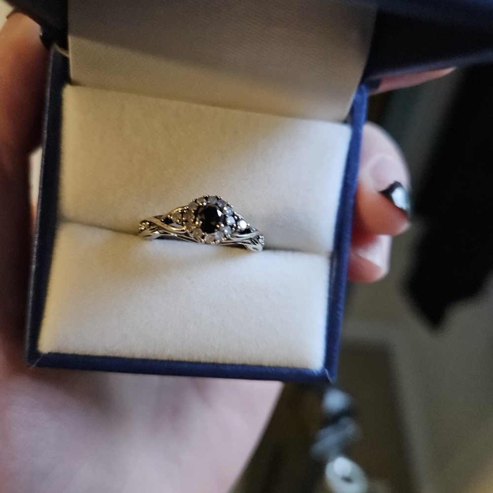 Black Diamond Engagament Ring - image 3